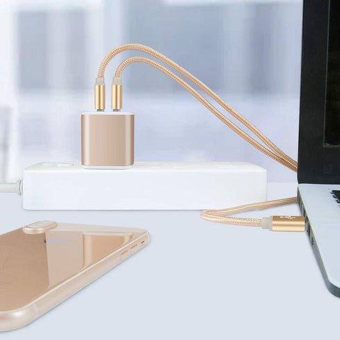 USB Power Adapter, Wall Plug, Ailkin 2-Pack 5V/2.1A Fast Charging Cell Phone Cube Home/Travel Wall Charger Block Box Brick Base for Phone XS/XR/10...