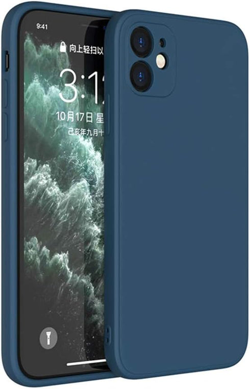 ZEZHOU Compatible with iPhone 12 Case with Camera Lens Protector Liquid Silicone Gel Rubber Phone Case, Slim Fit iPhone 12 Cover 6.1" Soft Microfi...