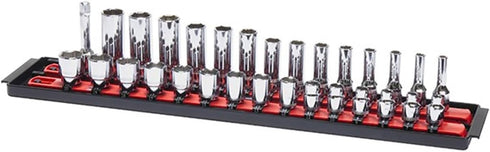 Ernst Manufacturing - 8492 Socket Boss 2-Rail 1/4-Inch-Drive Socket Organizer, 13-Inch, Red - Made in the USA...