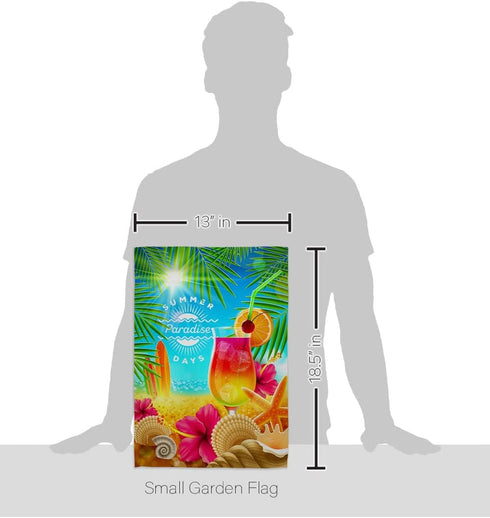 Breeze Decor Summer in Paradise Garden Flag Fun The Sun Beach Pool Luau Tropical Party Season Outdoor Summertime Sunny House Decoration Banner Sma...
