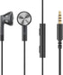 FiiO FF1 3.5mm HIFI Music Wired Bass Earbud 14.2mm Dynamic HD Microphone Earphone for Gaming Meeting Video (Black)...