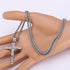 Stainless Steel Antique Cross Crucifix Pendant Jesus Necklace For Men 24 Inch (Silver)...