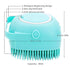 Dog Bathing Set Scrubber Shampoo Dispenser Brush and Microfiber Towel Set (Blue)...