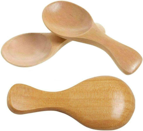 Mini Wooden Spoons 3 Pack Small Measuring Scoops for Precise Portioning Sugar Salt Tea Spices...