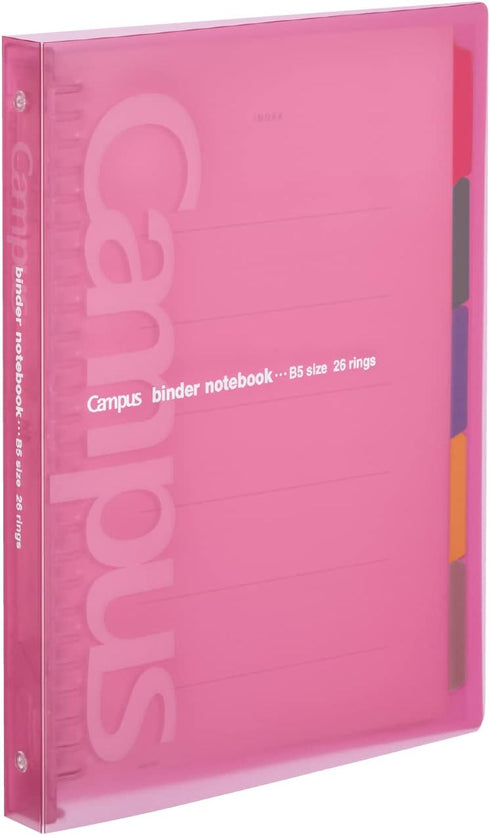 Kokuyo Campus Slide Binder with 5 Tab Dividers, Middle Type, B5, 26 Holes, Up to 100 Sheets, Pink, Japan Import (RU-P333NP)...