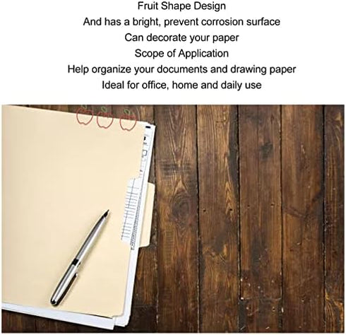 100Pcs Fruit Shaped Paper Clips, Rust Proof Plating Prevent Slip Decorative Paperclips for Document...