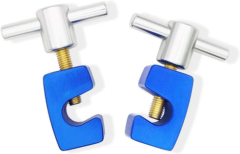 Lift Support Clamp,2pk, up to Dia.14mm shaft, Solid Metal T-Rod Handle,C-Clamp, and Brass Bolt, for Hoods,Tailgates and Trunks...
