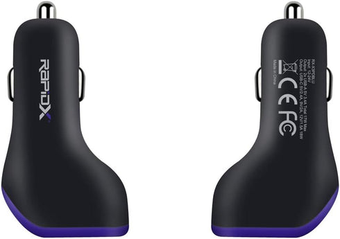 X3PD 3 USB Port 35W Compact Car Charger Including a Fast 18W USB C PD for Fast Charging iPhone 15 14 13 12 11 Plus Pro Max iPad Samsung Galaxy Not...