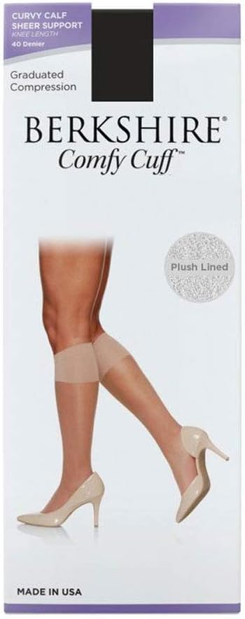 Berkshire Women's Plus Size Comfy Curvy Cuff Socks, Black...