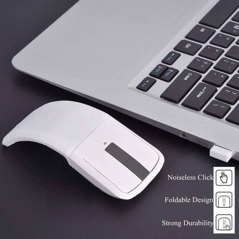 Wireless Mouse Folding Mouse Touch Mouse USB Mouse for Microsoft Mouse, Photoelectricity + Touch Scroll, Arc Mouse Mice with USB Receiver for PC/L...
