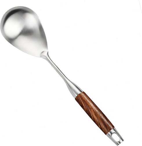 REDANT Stainless Steel Big Serving Spoons for Cooking - Metal Basting Spoon With Wooden Handle - Large Kitchen Spoon For Cooking,Mixing, Serving, ...