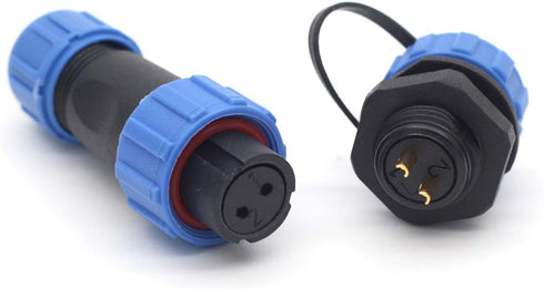 SP13 2pin/3pin/4pin/5pin/6pin/7pin/ 9pin Waterproof Aviation Cable Connectors,Female Plug and Male Socket,LED Light Power Connector (2pin, Panel M...