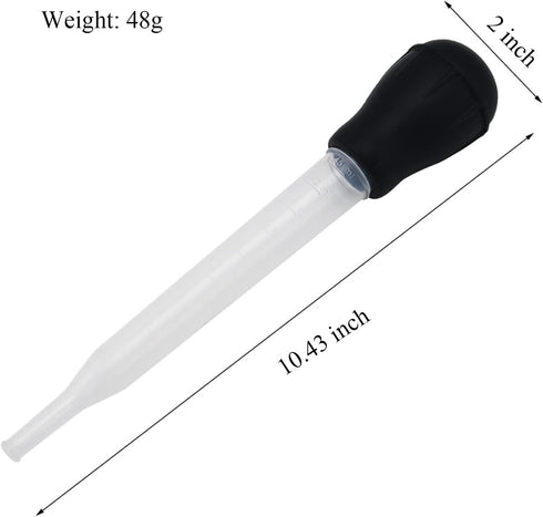 Turkey Baster Set, Turkey Injector Syringe with Cleaning Brush, Syringe Baster for Cooking - 11.5 inch Baster with Measurments for BBQ Grill Bakin...