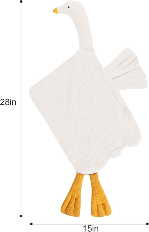 Baby Toys Lovey Blanket Soft Goose Blankets for Newborn Essentials 0-6 Months, Sensory Stuffed Animal Security Blanket for Boys and Girls (Cream, ...