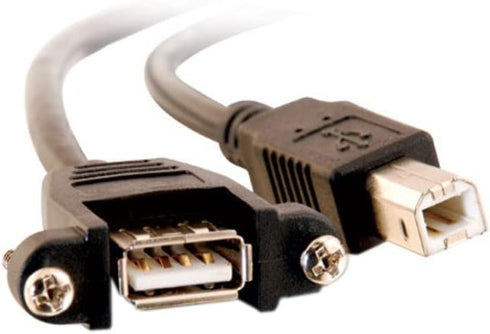 C2G Legrand USB A to B Cable, Female to Male USB Cable, USB 2.0 Cable, 2 Foot Data Transfer Cable, Black USB Cord, 1 Count, C2G 28068...