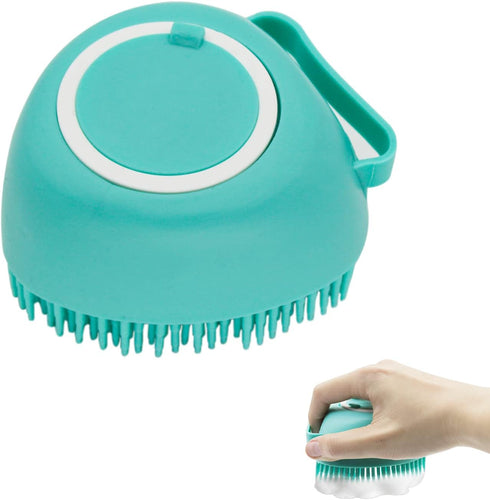 WishLotus Pet Bath Brush, Soft Silicone Cat Grooming Brush Dog Bath Massage Brush Shampoo Dispenser Heart-Shaped Multifunctional Bath Brush for Pe...
