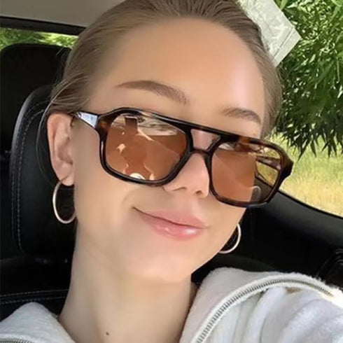 Retro Square Aviator Sunglasses for Women Men Vintage Trendy Rectangle 70s Sun Glasses...
