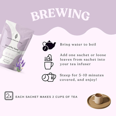 AutoimmuniTea – AIP Stress Relief, Bedtime Blend for Restful Sleep, Calming Tea for Stress, Lavender, Tulsi, Passion Flower Organic Blend - 15 Tea...