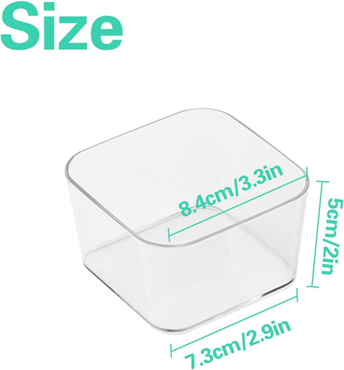 6pcs Clear Acrylic Storage Container, Desk Organizer Drawer Square Tray, Small Makeup Vanity Storage Bins Widely for Kitchen Cabinet, Tool, Office...