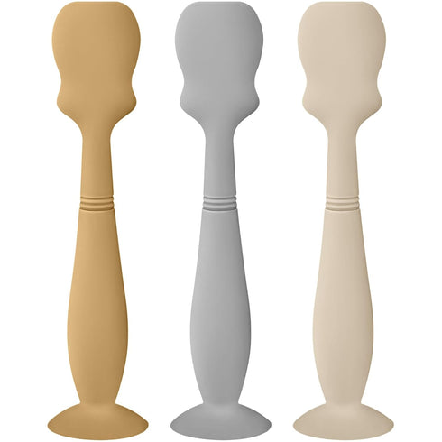 Baby Diaper Cream Spatula Applicator Set - 3Pack Soft Silicone Baby Butt Paste Spatula (Large Size, Cream/Gray/Mustard Yellow)...