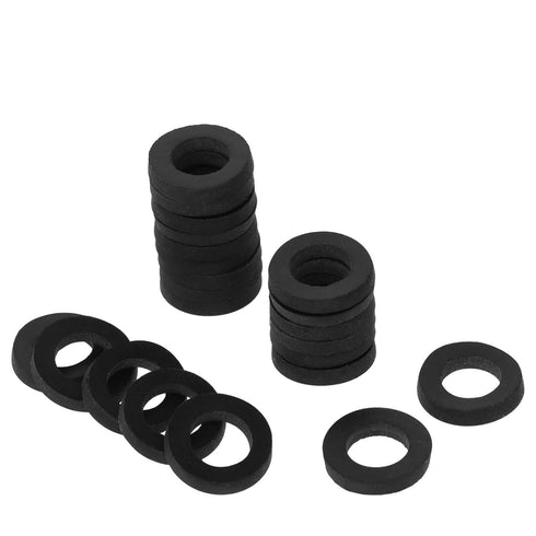 30 PCS Rubber Washers Seals Shower Hose Washers 1/2 Inch Black Flat Rubber Washers Assortment Kit Tap Sealing Rings Rubber Hose Washer for Hose Co...