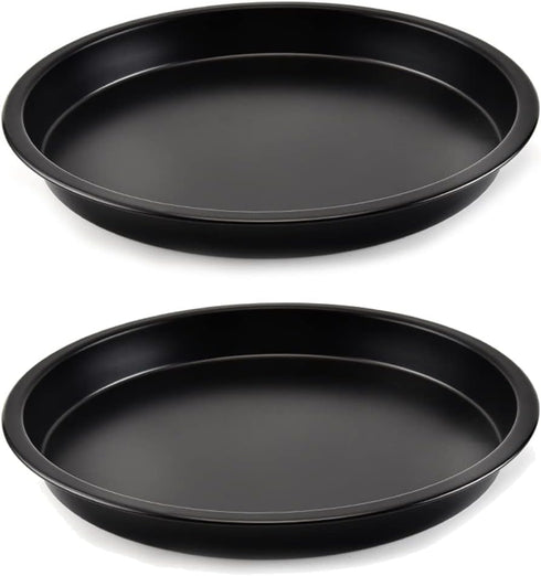 lasenersm 2 Pieces Pizza Pan 6inch Round Pizza Pan Pizza Tray Pizza Baking Tray Pizza Bakeware Sheet for Home Kitchen Restaurant Supplies, Black...