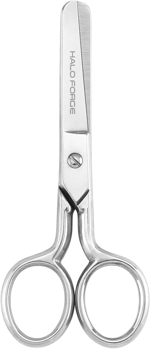Round Tip Sewing Scissors: Small Safety Sharp Tiny Fabric Scissors, 4.75 Inches Silver Stainless Steel Shears for Cutting Yarn Thread Embroidery k...