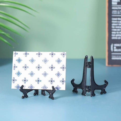Artliving 4" Black Plastic Stand Cookie Holder Display Stand Place Card Holder Display Easels at Weddings, Birthday Party(24 Pack)...