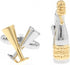 Champagne Wine Bottle and Glasses Cufflinks...