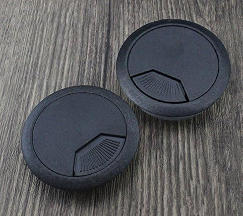 YXQ Desk Hole Cord Grommet 2 inch Wire Organizer Hide Adjustable Cables Through Computer Office Desk Cover Plug Cap Plastic Black, 5Piece...