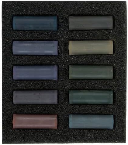 Rembrandt Soft Pastel Micro Set, 10-Piece Half Sticks, Dark Shades Selection...