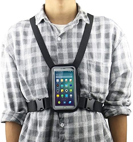 Smartphone Outdoor Chest Strap Mount + Waterproof Case Holder Fits for up to 5.5inch Mobile Phones - Best Cell Phone Chest Harness Mount- Perfect ...