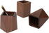 Black Walnut Wooden Pencil Box, Multiple-Use Desk Writing Stationary Organizer Wood Pen Holder Cups Office School Supplies Storage (Prismatic Shap...