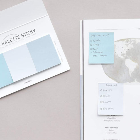 Monolike Color palette Sticky Solid 301 A SET 4p - Self-Adhesive Memo Pad 30 sheets...