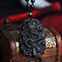 Natural Black Elegant Obsidian Carved Dragon Chakra Pendant Necklace Beads Chain for Lucky (gift box include)...