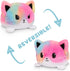 TeeTurtle - The Original Reversible Fox Plushie - Rainbow Tie-Dye - Cute Sensory Fidget Stuffed Animals That Show Your Mood...