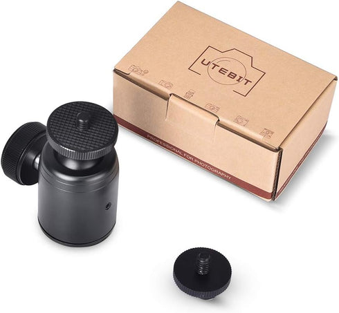 24MM Tripod Ball Head, UTEBIT 360° Rotatable Metal mini Ball Head with 1/4" hot shoe,BallHeads Camera Mount Adapter for Tripods,Monopod,DSLR Camer...