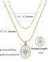 14K Gold Plated Sun Coin Pendant Necklace for Women, Layered Paperclip Necklaces, Bohemian Birthstone Zirconia, Jewelry gift for Graduation/Birthd...