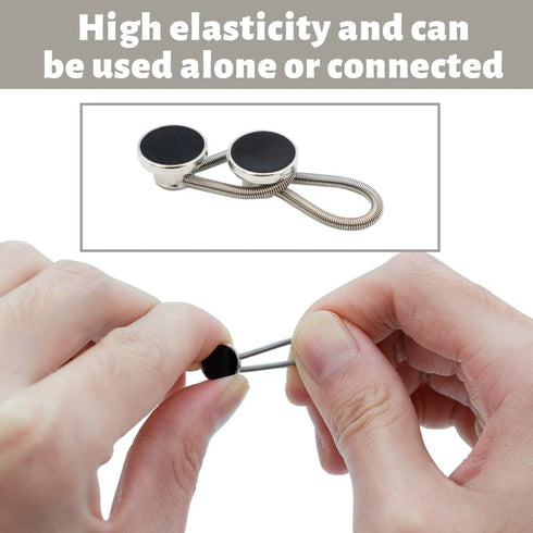 12PCS Metal Elastic Collar Extenders, LIOUCBD Invisible Button Extenders, Neck Extender Wonder Button for Mens Shirts Dress Cuffs Trouser Coat Pan...