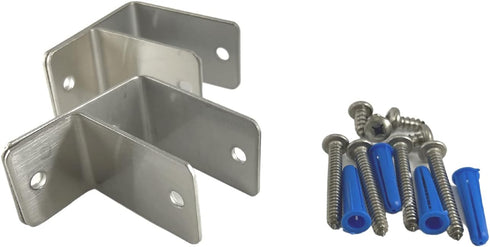 Harris Hardware TP15239 Stamped Steel Pilaster Pack for 1-1/4 in. Post, 2 One-Ear Brackets and One Way Fasteners...