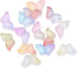 120 Pcs Glass Butterfly Beads for Jewelry Making, EVERMARKET Crystal Butterfly Bracelets Beads Bulk, 15mm Cute Gradient Butterflies Loose Beads Ch...