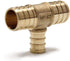 (Pack of 5) Efield 3/4" x 3/4" x 1/2" Pex Reducing Tee Brass Barb Crimp Fittings,ASTM F1807...