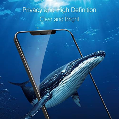 PERFECTSIGHT HD Clear Privacy Screen Protector Compatible with Apple iPhone 12/ iPhone 12 Pro 2020, Anti-Spy Blue Light Filter Tempered Glass (6.1...