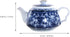 Alipis Porcelain Teapot, Blue and White Tea Pot Chinoiserie Chinese Teapot With Strainer Hole Vintage Flower Coffee Pot Pitcher For Kung Fu Tea Lo...