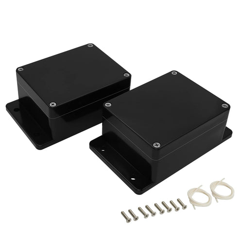 Junction Box IP65 Waterproof Dustproof ABS Plastic Universal Electric Project Enclosure with Fixed Ear Black 4.5x3.5x2.2 inch (2pc)...