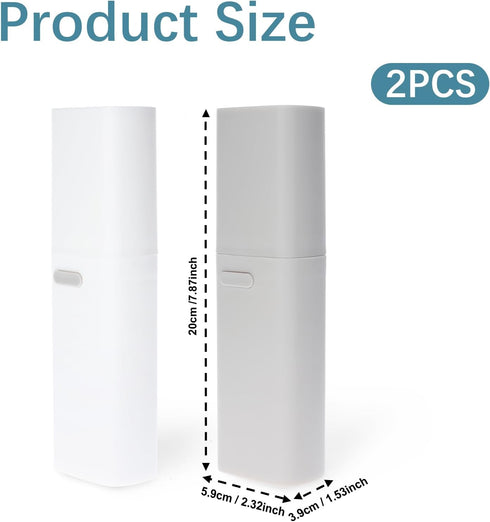 2 Pcs Travel Toothbrush Holder Case with Ventilation Hole Portable Toothbrush Case Covers Travel Toothbrush Cup with Cover Storage Container Compa...