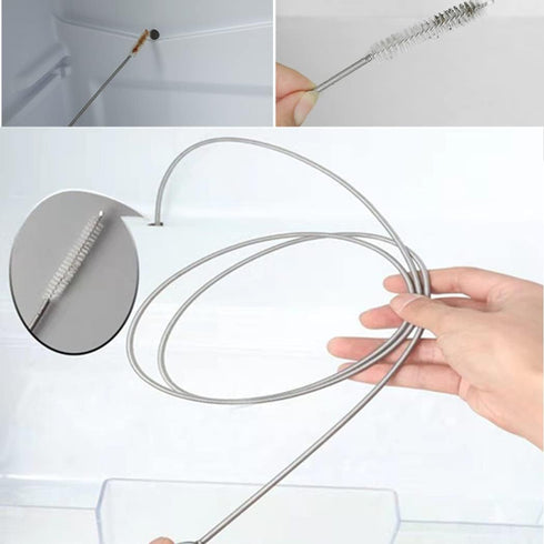 2 Pack 60 Inch Extra Long Tube Brush Pipe Cleaner, Stainless Steel Flexible Drain Tube Cleaning Brushes for Sink Refrigerator Drain, Aquarium Filt...