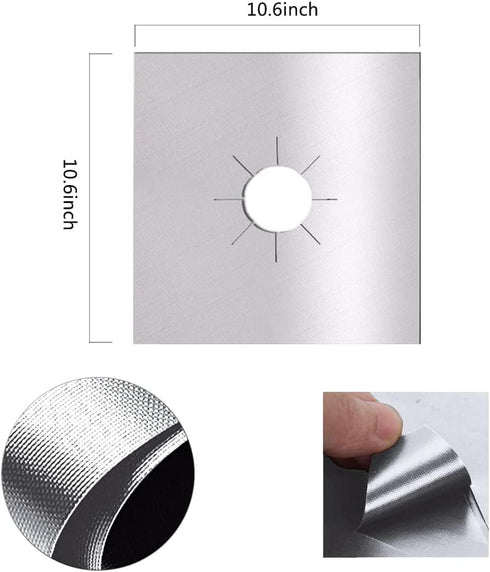 Gas Stove Burner Covers 10 Pack- XZSUN 0.2mm Double Thickness Reusable Gas Range Protectors For Kitchen&Cooking?sliver?10pack?...