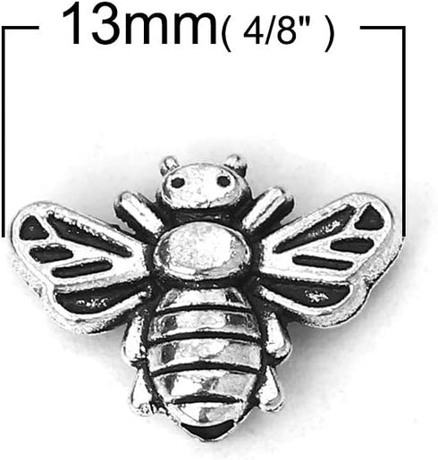 JGFinds Bee Charms Spacer Beads - 95 Pack, 1.3mm Hole, DIY Craft Keychain, Jar Charms and Bee Embellishments, Bulk Jewelry Making Supplies (Bumble...