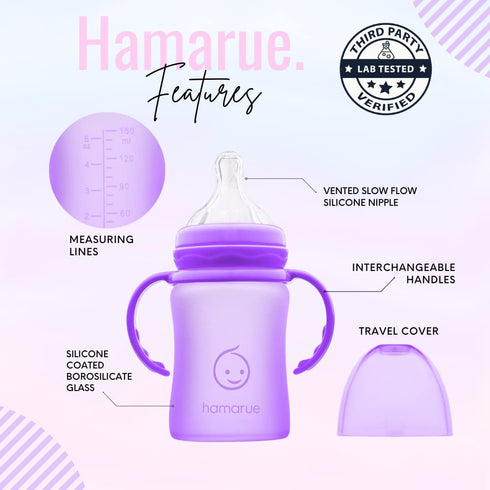 3-in-1 Glass Sippy Cups for Toddlers | Silicone Coated Glass Baby Bottles | Non-Toxic Transition Cup for Baby with Removeable Handles | Baby Straw...